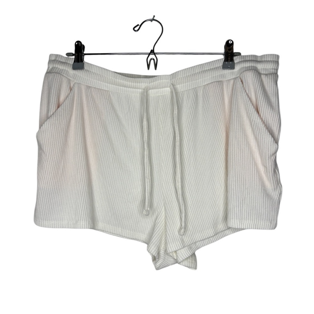 Tommy John | Women’s Ribbed Lounge Shorts | White | Size XL